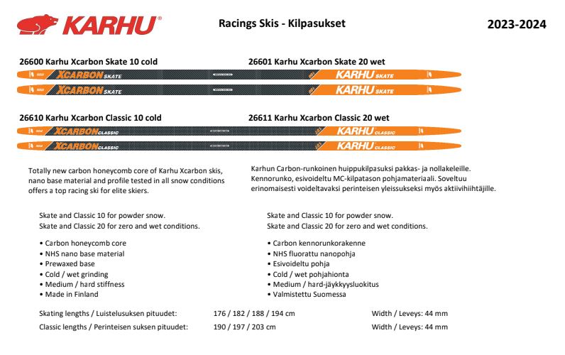 racing Karhu skis